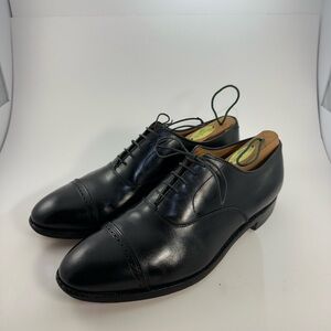 Alden 901 Mens Black Leather Straight Tip Bal Oxford Shoes 10.5 B/D Cap Toe Calf